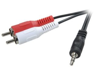 Vivanco PS L539 - Cable audio de 3.5 mm con dos adaptadores RCA (5 metros), negro