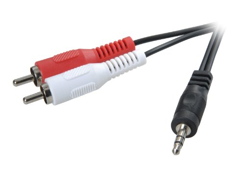 Vivanco PS L539 - Cable audio de 3.5 mm con dos adaptadores RCA (5 metros), negro