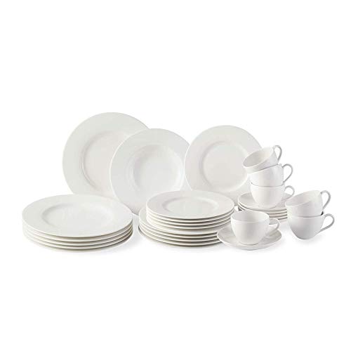vivo by Villeroy & Boch Group Basic White Set combo, 30 piezas, Porcelana Premium, Blanco