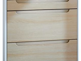 Vladon Zapatero Annie para 16 Pares de Zapatos con 2 Puertas abatibles y Estante de Cristal, Blanco Mate/Roble áspero, molduras en Roble áspero (89 x 96 x 23 cm)