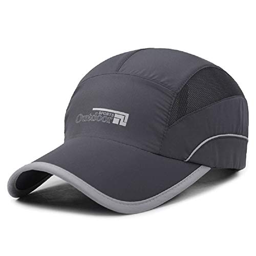 VoilaLove Gorra de Béisbol Unisex de Secado Rápido Malla aireada Protección UV al Aire Libre Sombreros para el Sol Gorras Deportivas para Golf Ciclismo Correr Pesca (O-Gris Oscuro)