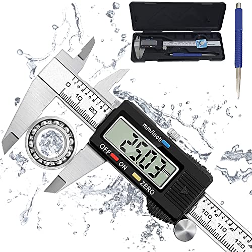 VOLTGY- Calibre Digital Profesional. Incluye Granete Gratis- Pie de Rey o Calibrador de Acero Inoxidable de 150mm con Precisión de 0.01mm.