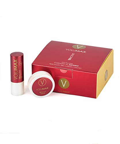 VOLUMAX TRIACTIVE - Tratamiento Antiedad Voluminizador Labios | Bálsamo Labial Nocturno + Stick Diurno | Antiarrugas, Regenerador e Hidratante | SPF15