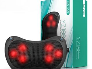 VOYOR Cojín Masajeador Shiatsu de Cuello Espalda con Calor Almohada de Cervical Electrica Masajeador de Tejidos Profundos para Cuello, Espalda, Hombros Cintura en Hogar, Oficina y Auto YZ100