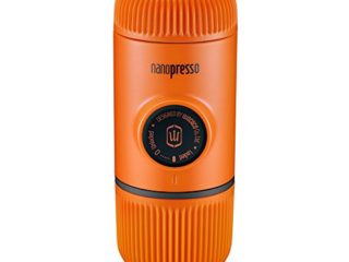 WACACO Nanopresso Cafetera Espresso Portátil, Versión Mejorada de Minipresso, 18 Bar de Presión, Cafetera de Viaje Extra Pequeña, Operada Manualmente, Naranja
