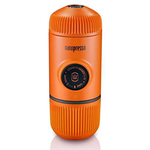 WACACO Nanopresso Cafetera Espresso Portátil, Versión Mejorada de Minipresso, 18 Bar de Presión, Cafetera de Viaje Extra Pequeña, Operada Manualmente, Naranja