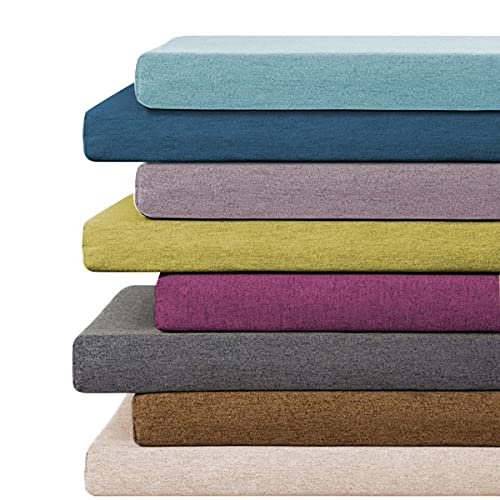Waigg Kii Cojín de banco de 3/5 cm de grosor de 2 y 3 plazas, cojín largo para banco de jardín, respaldo de banco para interiores y exteriores para comedor y patio (60 x 30 x 3 cm, gris)