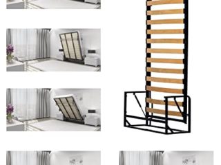 Wallbedking Cama De Matrimonio Abatible Vertical 90 x 190 cm (Cama Estilo Murphy Bed, Cama Plegable, Sofá Cama, Mueble Cama culta).