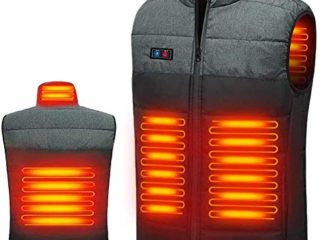 WANFEI Chaleco Calentador Eléctrico, USB Chaleco Térmico Eléctrico, Chaleco Calefactable Lavable Ajustable, Chaleco Cálido Calentado de Invierno para Hombre y Mujer Caza Camping Senderismo Esquí Pesca