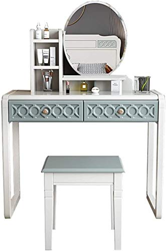 WANGQW Set de Mesa de vanidad Muebles de Dormitorio de Vi 2 en 1 Maquillaje Vanity Desk Moderno Tocador Moderno Minimalista Pequeño Apartamento Luz Tocador