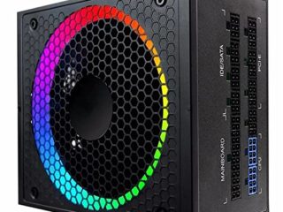WanuigH Fuente de Alimentación para PC 550W Fuente De Poder 100-24 0 V ATX ​​RGB Control del Ventilador De 14cm Totalmente Modular Inteligente Temperatura Fácil de Configurar