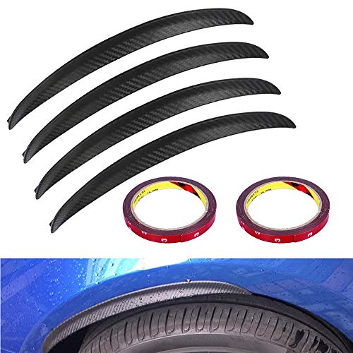 WANYIG Guardabarros Coche Universales 33CM Paso de Rueda Protector Anti-arañazos Accesorio de Automóvil Fender Flares Universal con Pegamento 3M (4 Piezas)