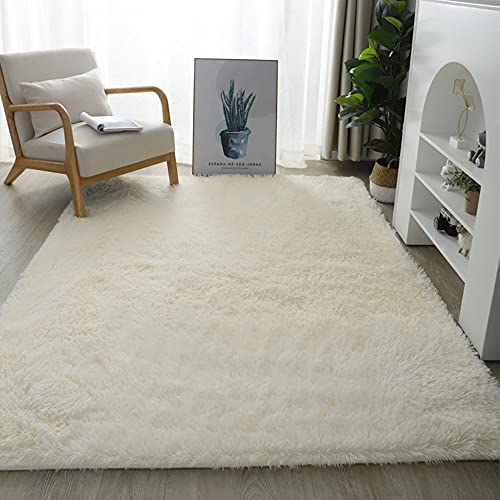 warmsile Alfombra Salon, Shaggy Alfombra Grande, Alfombra Lavable Antideslizante Súper Suave, Alfombras Modernas para Sala De Estar, Dormitorio, Habitación Infantil,Beige,200 x 300 cm