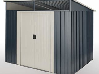 wasabi Stark Cobertizo Jardin, Caseta metálica Gris Antracita 4,6 m2 194x238x203cm Garantía 10 años