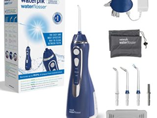 Waterpik Irrigador Inalámbrico Avanzado con 3 Posiciones de Control del Agua a Presión con Batería Recargable, Eliminación de Placa Dental Ideal para Viajar y para Baños Pequeños, Azul (WP-563UK)
