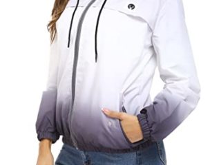 Wayleb Cortavientos Mujer Chaquetas Deportivas Mujer Abrigo Impermeable Mujer Chaqueta Impermeable Secado Rápido Ligero Abrigo de Viento