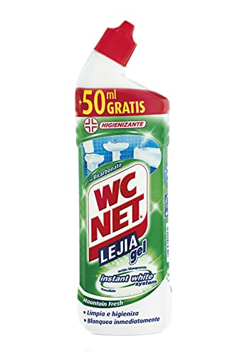 WC Net - Lejía Gel Mountain Fresh para Wc, Limpia, Higieniza y Blanquea Inmediatamente, 800ml