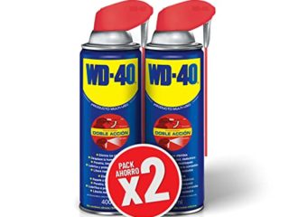 WD-40 Producto Multi-Uso Doble Acción- Spray 400ml-Pack x2 -Aplicación amplia o precisa. Lubrica, Afloja, Protege del óxido, Dieléctrico, Limpia metales y plásticos y Desplaza la humedad