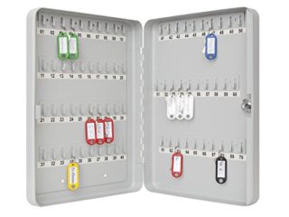 Wedo 10256537X Armario para Llaves, Acero, Gris Luminoso, 28 x 6 x 37 cm