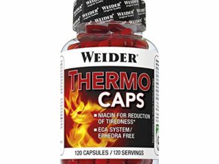 Weider Thermo Caps- 120 Capsulas, Disminuye el apetito, Potente fórmula termogénica con cafeína; Enriquecido con Cromo, Cúrcuma, l-Carnitina