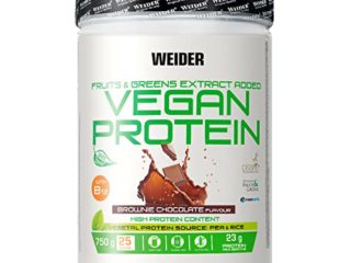 Weider-Vegan Protein- Proteína 100% vegetal de guisantes (PISANE) y arroz. Sin gluten. Sin lactosa. Sin aceite de palma (750 g). Sabor Chocolate