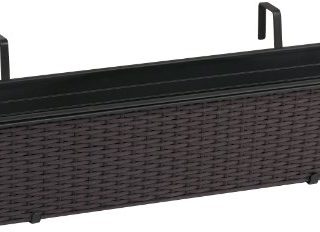 Weles GMBH Jardinera para balcón de polyrattan Incluye suspensión y Sistema de riego, Mocca, 80 x 19 x 18 cm