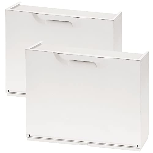 WELLHOME UNIKA Pack de 2 zapateros en Polipropileno Color Blanco, 40,1x51x17,3 cms. c/u