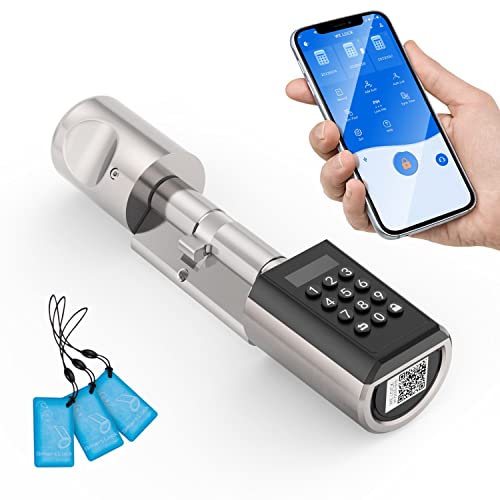 WELOCK PCB41 Cerradura electronica con contraseña y Bluetooth, cerraduras inteligentes con WiFi y tarjeta RFID, nivel de estanqueidad IP65, cerradura puerta electrónico fácil de instalar
