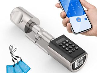 WELOCK PCB41 Cerradura electronica con contraseña y Bluetooth, cerraduras inteligentes con WiFi y tarjeta RFID, nivel de estanqueidad IP65, cerradura puerta electrónico fácil de instalar