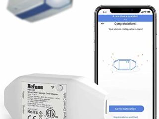 Wi-Fi Controlador de Puerta de Garaje. Se Puede Usar con el Control Remoto Original de la Puerta de Garaje Existente. Remoto por App, Compatible con Alexa y Google Assistant