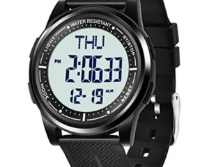 WIFORT Reloj Digital Hombre Mujer, 5ATM Impermeable Deportivo Relojes de Pulsera Esfera Grande con Cronómetro, Cuenta Regresiva, Alarma, Tiempo Dividido, Zone Horaria Dual, Ultra Delgado Unisex