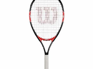 Wilson, Raqueta de tenis para niños, Roger Federer 19, Negro/Rojo, Para niños a partir de 3 años, Hasta 100 cm de altura