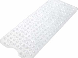 Wimaha Alfombrillas de baño Extra largas,Alfombrillas de Ducha Alfombrillas de bañera Antideslizantes Antideslizantes y Resistentes al Moho con Ventosa,Lavable a máquina,100x40cm,Transparente
