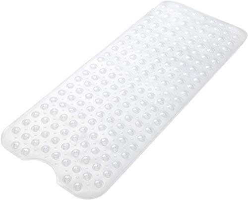 Wimaha Alfombrillas de baño Extra largas,Alfombrillas de Ducha Alfombrillas de bañera Antideslizantes Antideslizantes y Resistentes al Moho con Ventosa,Lavable a máquina,100x40cm,Transparente