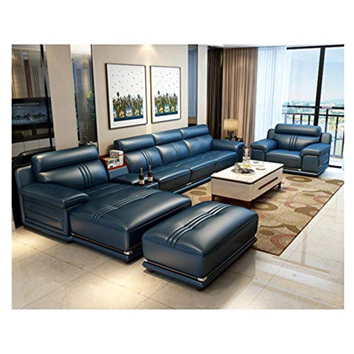Winpavo Sofá Conjunto De Sofás Sofá De La Esquina Sofá Modular Muebles De Sala Sofá De Esquina De Cuero Barato Set 7 Plazas Seccional-Sofá De Cuero Regenerado