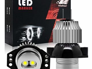 WinPower 12W LED Faros Angel Eyes para coche CREE CanBus No hay error Auto Bombillas Luces de posición Ojos de Angel 6000K Xenon Blanco E90/E91 Sedán Wagon, 2 Piezas