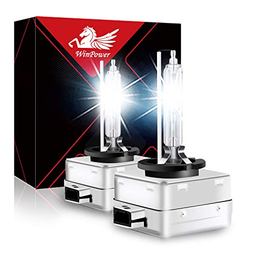 WinPower D1S Bixenon 35W Luz Xenon Bombilla HID Kit Faro Lámpara de descarga gaseosa 85V Coche 6000K White Xtreme Vision (2 Bombillas)