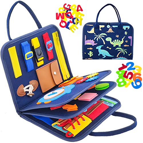 Withosent Busy Board Toddler, 3 Capas Juguetes Montessori 1 Años, Tablero Sensorial Montessori, Aprende a Vestir Educación Temprana para Niños de 1 2 3 4 Años