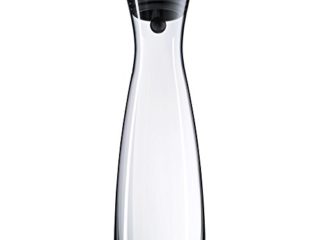 WMF Basic - Botella de agua de cristal, sistema Close Up, altura 32,7 cm, anchura 11,3 cm, 1,5 litros capacidad, sin accesorios, color negro