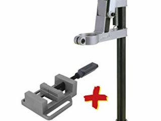 wolfcraft 3406301 Soporte de taladro con columna redonda + mordaza de regalo, 160 x 230 x 500 mm PACK 1