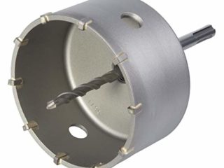wolfcraft Corona de perforación con broca de carburo y adaptador SDS-Plus, 5490000, Para,nstalaciones sanitarias y eléctricas en hormigón, paredes de ladrillo y piedra, profundidad de corte 46 mm