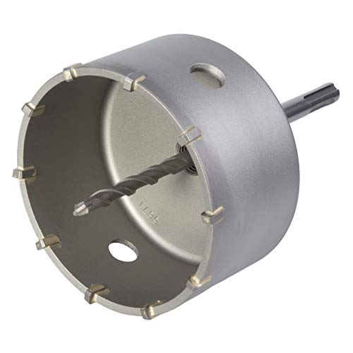 wolfcraft Corona de perforación con broca de carburo y adaptador SDS-Plus, 5490000, Para,nstalaciones sanitarias y eléctricas en hormigón, paredes de ladrillo y piedra, profundidad de corte 46 mm