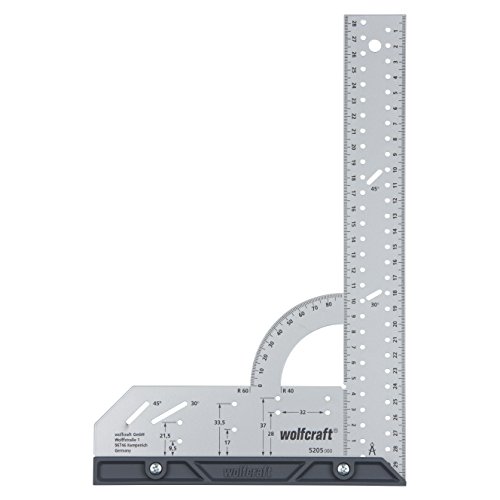 wolfcraft Escuadra universal, 5205000, Para medir, trazar, dibujar y hacer cortes guiados