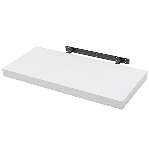 WOLTU Estantería Flotantes Blanco Baldas 25cm Estante para Pared de Tablero de Madera RG9365ws