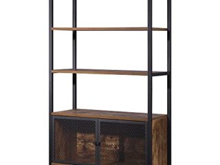WOLTU Estantería libreria Armario Alto de Almacenamiento con 3 Estantes Estantería de Madera y Metal para Cocina Salón Estructura Patas Ajustables 70x30x121cm RGB19dc