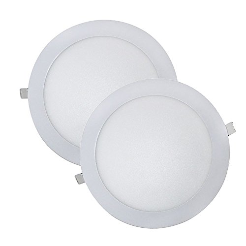 Wonderlamp W-E000045 - Pack 2 x Downlight LED extraplano redondo blanco, iluminacion 18W (1480 lm), 6000K (luz fría)