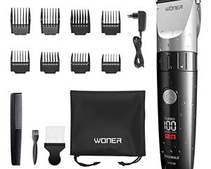 WONER Cortapelos Hombre Maquina Cortar Pelo Profesional Impermeable con Función Turbo Corte 0-28mm, Maquina Cortapelo Inalámbrico Pantalla LED, Recortadora Pelo Barba Batería 2000mAh