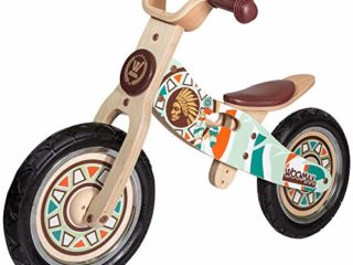 WOOMAX - Bicicleta sin pedales de madera, 85x42x58 cm, sillín ajustable, bicicleta iniciación, bicicleta niños 2 a 5 años, bici niños, 25 Kg, indian (85369)