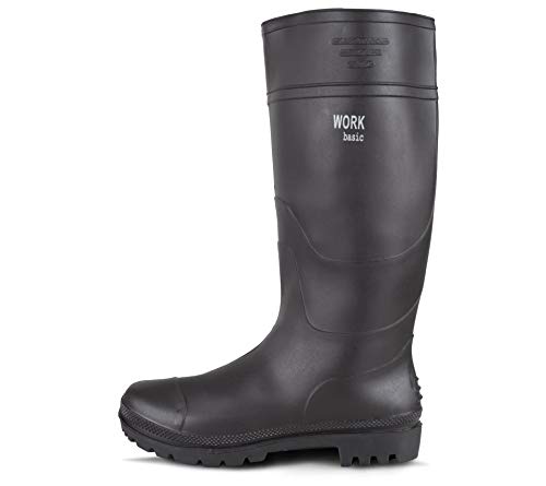 Work Team Bota de Agua, PVC, caña Alta. Hombre Negro 41