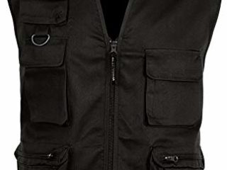 Work Team Chaleco Tipo Safari Multibolsillos. Hombre Negro XL